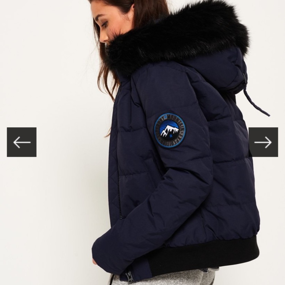 Navy SuperDry Everest Ella Bomber Coat Jacket